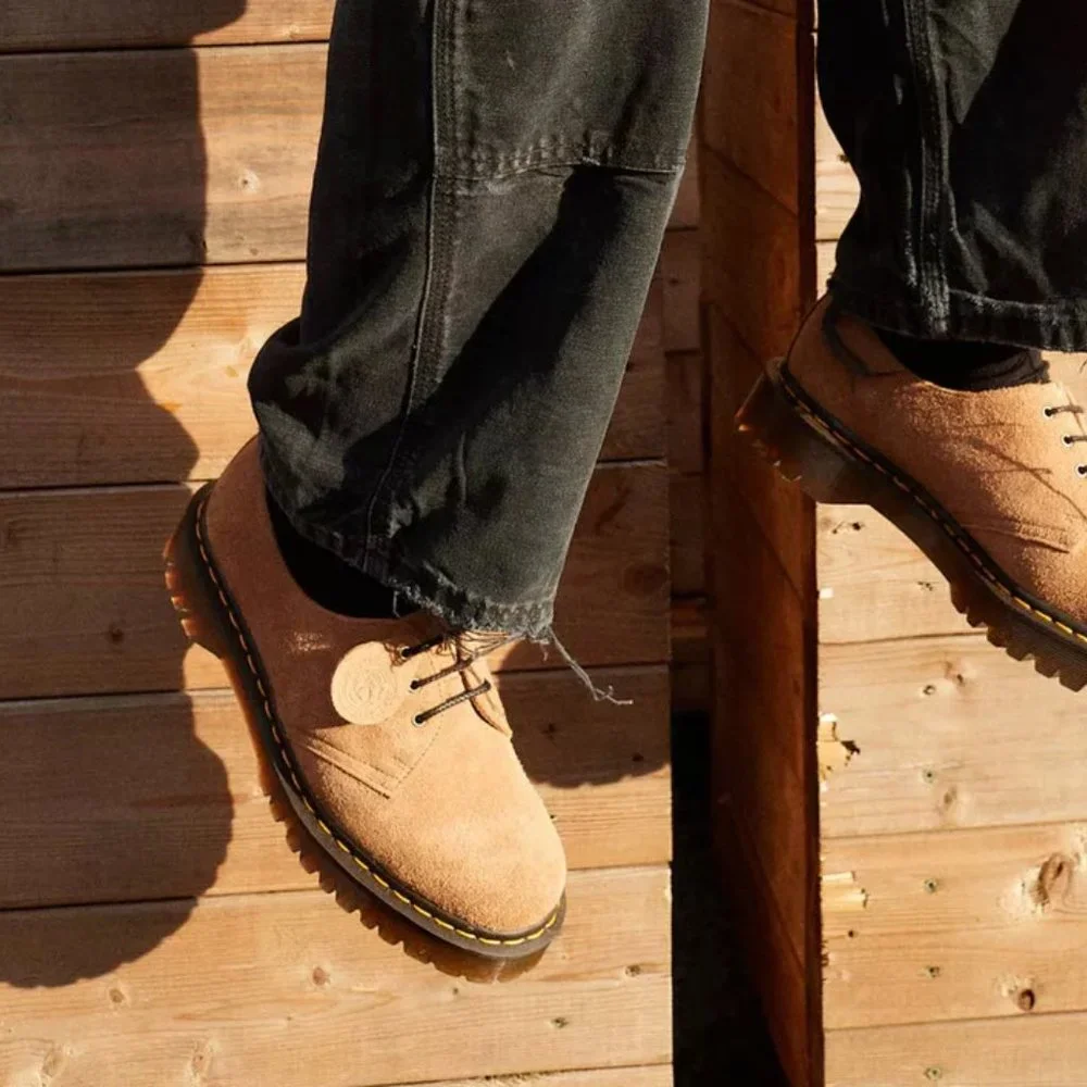 Made in ENGLAND DR. MARTENS 1461 BEX OXFORD IN Sandy Tan Tufted Suede MSRP$275